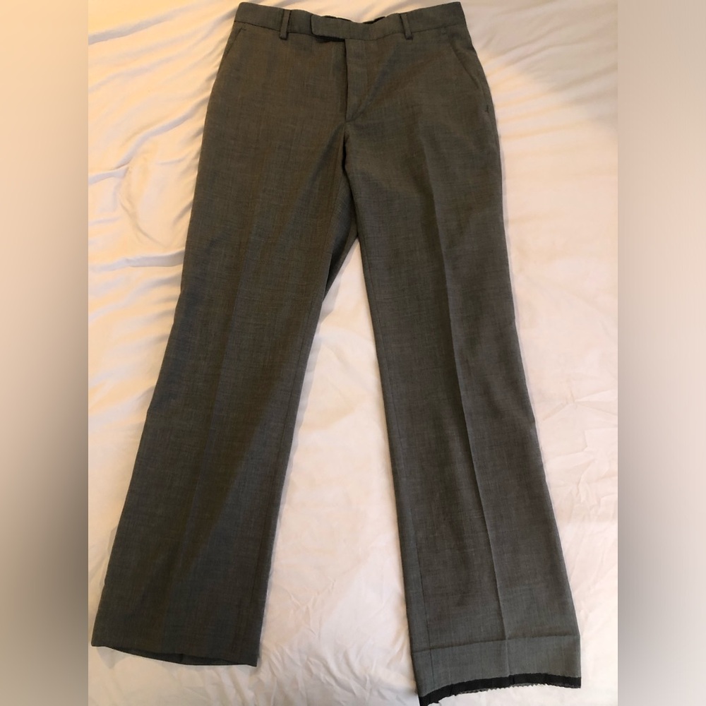 john varvatos Men's Gray Dress Pants - Classic Straight Fit